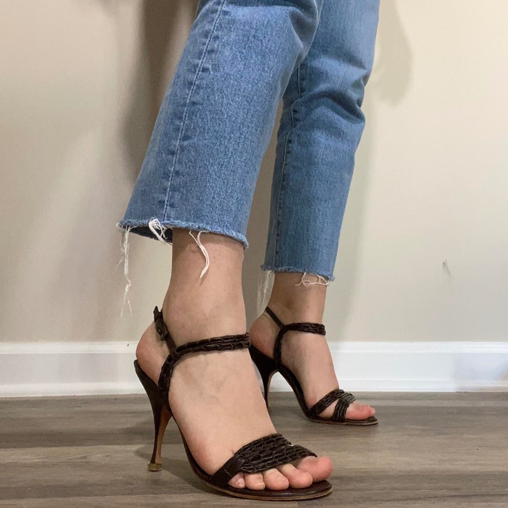 SIGERSON MORRISON vintage brown leather stiletto heels